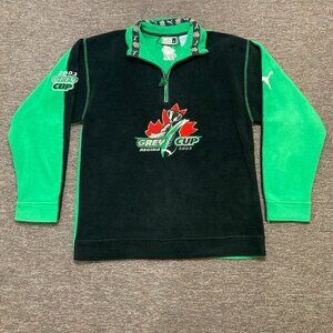 VTG Rare 2003 Puma 91st Grey Cup Football Fleece Sweater Jacket‎ Mens Medium